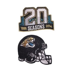 Jacksonville Jaguars 20th anniversary Patch + Helmet  iron-on patch 2pcs NFL